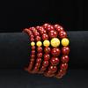 Pulsera de Cinabrio para Hombre, Pulsera de Cristal de Rejalgar de Mineral en Bruto Natural para Parejas en su Año Zodiacal, Pulsera de Cuentas Budistas