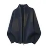 Nuevo suéter cálido casual de punto de manga larga con cuello alto, estilo de lujo ligero de moda, estilo old money, para hombre, prendas de punto de manga larga para hombre, cárdigan para hombre, chaqueta para hombre