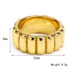 Anillo de acero inoxidable de comercio exterior transfronterizo, círculo de personalidad de moda, patrón vertical, acero de titanio, anillo de acero de titanio para mujer, ventas directas de fábrica