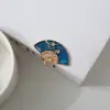 Corrente de suéter com pingente com presilha de cabelo de liga de borboleta requintada e fofa material de joia acessórios de cabelo vintage headdress de leque redondo