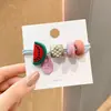 Ins Faixa de Cabelo Colorida com Frutas Feminina Menina Fofa Faixa para Couro Cabeludo Faixa de Cabelo Alta Elasticidade Couro Grosso Conjunto Corda de Cabelo Novo Estilo