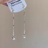 Hija de familia rica ~ aretes de trigo con borla larga dorada para mujer, aretes de lujo ligero de alta gama, aretes de atmósfera exagerada única