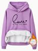 Talla europea transfronteriza otoño e invierno Suéter de mujer europeo y americano con capucha y bolsillo canguro de manga larga con forro polar ESTÁ TODO estampado