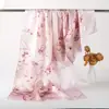 Lenço Estampado de Seda 12mm para Mulheres Primavera Verão Lenço Quadrado de Seda de Amora Estilo Chinês Lenço Versátil Toque de Luxo Leve Lenço Longo