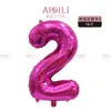 Venta Caliente 16 pulgadas Imitación Belleza Globos Digitales Fiesta de Cumpleaños Infantil Decoración de Eventos Arreglo Globos de Película de Aluminio Venta al por Mayor