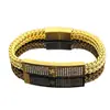 Pulseira de Aço Inoxidável Transfronteiriça Coração de Dez Mil Caracteres Fivela Magnética Cubana Quadrada Pulseira de Titânio Pulseira Masculina