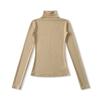25 Nueva Camisa Básica de Otoño Color Sólido Ajustada Cuello Alto Manga Larga Camiseta Casual Estilo Europeo y Americano