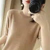 Otoño Invierno 2026 Nuevo Suéter Casual de Punto para Mujer Cuello Redondo Manga Corta Delgado Holgado Manga Media Versátil Al por Mayor