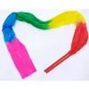 Fitas de Seda Coloridas para Dança com Bastões para Adultos e Crianças, Adequadas para Dança de Salão, Adereços de Performance de Dança e Apresentações com Fitas de Dança