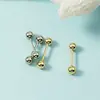 Aretes de Grano de Frijol Estilo Coreano Versátiles de Tornillo Redondos de Perla Bolita para Cartílago del Oído Personalidad Aretes de Caracola Moda Simples Unisex