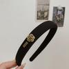 Atacado de tiara de outono e inverno para mulheres, tiara simples de tecido para amarrar o cabelo, touca feminina de pelúcia alta para o rosto, bege, Coreia do Sul