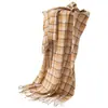 Bufanda Retro Maillard para Mujer, de Alta Gama, Versátil, Cálida y Gruesa, Atmósfera Coreana, Bufanda de Cuadros para Pareja de Invierno