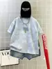 Venta Directa de Fábrica Camiseta de Verano Tie-Dye para Niños Algodón Sorona Holgada de Manga Corta Moda Bordada para Niños Mayores