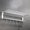 Prateleira de Armazenamento para Banheiro Montada na Parede, Porta-Toalhas de Armazenamento para Banheiro e Vaso Sanitário, Barra de Toalha Processamento Personalizado, Alumínio Espacial