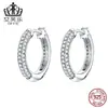 Evelle aretes de plata esterlina con circonitas aretes de círculo pequeño plata S925 aretes DIY aretes simples chapados en platino aretes