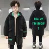 Casaco jaqueta acolchoada de algodão de inverno para meninos 2024 novo grande infantil estilo western inverno espessado jaqueta longa de algodão acolchoada infantil