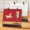Calendario de Escritorio Circular Doble Estilo Chino Acrílico Año 2026 Año del Caballo Logo Personalizado Publicidad de Empresa Regalo de Negocio Personalizado