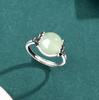 Anillo de ágata roja del sur de loto S925 Anillo de plata Intime Pulsera de mujer Anillo de jade hetiano envejecido con apertura