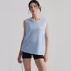 2026 Nuevo Cubre Top de Yoga de Hilo de Bambú Verano Transpirable Sin Mangas Holgado Cuello Redondo Dobladillo con Cordón Ropa Deportiva
