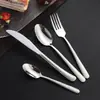 Aço Inoxidável 304 Talheres Ocidentais Rachado Faca Garfo Colher Ocidentais Martelo Elegante Colher e Garfo de Sobremesa Faca e Garfo de Bife para Hotel