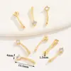 Cuentas Espaciadoras Geométricas de Forma Especial Chapadas en Cobre de Oro Real de 14K Incrustadas con Zirconia Colgante de Fuegos Artificiales Triangulares Pulsera DIY Accesorios para Pulseras