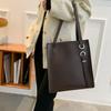 2024 Novo Design Sense Moda Couro Macio Bolsa Feminina Tote Bag Portátil de Grande Capacidade Retro Commuter Bolsa de Ombro