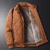 Casaco acolchoado de algodão casual para outono e inverno, novo casaco acolchoado com gola alta à prova de vento para homens, jaqueta acolchoada de algodão moderna e leve para negócios, homens de meia-idade e idosos