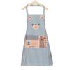 Delantal de cuello de oso al por mayor, impermeable y a prueba de aceite, ropa de trabajo para cocina, hogar, sin mangas, cintura popular, moda limpia