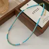 Colar de Pérolas Turquesa Natural Feminino Joker Corrente de Clavícula de Alta Qualidade Acessórios de Colar Frescos Doces Atacado Yiwu