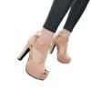 Zapatos Boca de Pez para Mujer, Sandalias Romanas, Tacón Grueso, Tacón Alto, Plataforma Impermeable, Estilo con Cremallera Sandalias para Mujer [Estilo Europeo y Americano] Sandalias de Tacón Grueso