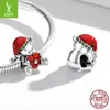Cuentas con dijes de oso de Navidad originales nuevos Ziyun de plata 925 cuentas navideñas DIY europeas y americanas SCC2035