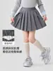 Oferta de Liquidación de Stock Falda plisada para niña Primavera/Otoño 2026 Falda corta estilo universitario para niños Falda para niña pequeña Gris