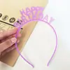 Faixa de Cabeça Plástica Luminosa Feliz Aniversário Faixa de Cabelo Feliz Aniversário para Crianças Adereços de Decoração para Fotos de Feriado