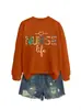 Vida de Enfermera Tienda Independiente de Amazon Wish Sudadera Casual de Moda Elegante para Mujer Otoño Invierno Cuello Redondo Manga Larga