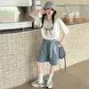 Conjunto de Verano para Niña 2026 Estilo Nuevo, Camiseta de Manga Corta para Niña Grande, Pantalones Cortos de Mezclilla de Verano para Niños, Conjunto Estilo Coreano