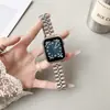 Pulseira de Metal Fina Longines de Três Contas Adequada para Apple Watch 10 S11 Huawei Fit4 Gt6 Xiaomi