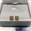 Aliexpress Nuevos Aretes Cuadrados de Plata Esterlina S925 con Zirconia Incrustada Estilo Simple y Frío Transfronterizo Joyería para Orejas para Niños y Niñas