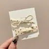 Pinza para el pelo Ankora con puntos de ola roja y lazo para mujer, clip lateral para flequillo o mechones rotos, pinza de pico de pato, pinza linda de una palabra