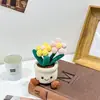 Ramo de Flores Tejidas de Mano, Planta en Maceta Regalo de San Valentín Decoración, Ramo de Plantas en Maceta, Regalo de Compra Grupal para Empresa, Exhibición Creativa en Puesto
