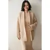 Outono e Inverno Novo Suéter de Caxemira Cardigã Tricotado Feminino Grosso Estilo Preguiçoso Estilo Coreano Jaqueta Suéter Exterior Solto e Emagrecedor