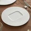 Plato de Cerámica Blanco de Fábrica Plato para Cena de Filete Hotel Restaurante Sentido de Alta Gama Concepto Artístico Platos Plato Plano Cocina Placa Plana