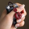Colgante de Cinabrio Crudo para Protección Masculina, Llavero Auténtico del Zodiaco Año de la Serpiente, Colgante de Seguridad para Mujeres