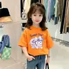 Camiseta de Verano de Algodón Puro para Niñas, Estilo Nuevo 2026, Manga Corta, Diseño Único, Dulce y Holgada, Top Versátil para Niños Mayores
