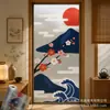 Adesivo de Vidro Impresso em UV Sol Vermelho Montanha Azul Flor de Cerejeira Adesivo Decorativo para Porta e Janela Venda por Atacado