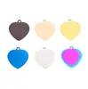 Acero Inoxidable Estilo Hip-Hop Forma de Corazón Placa de Identificación para Perro Gato Colgante de Amor Colgante con Logo Adorno para Mascota Collar Grabado