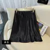 Falda de Satén Línea A Lujo Ligero, Nueva Moda de Verano, Acetato Delgado Holgada Adelgazante Casual