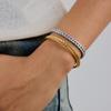 Jieding Europeu e Americano 18K Metal Aço Inoxidável Pulseira Feminina Acessível Luxo High-End Joias de Mão Não Desbota Joias de Aço Titânio Transfronteiriço