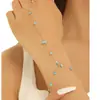 2025 Corrente de Dedo Bohemian Blue Stone Anel de Uma Peça Moda Nicho Feminina Joia de Mão Ol Tendência Versátil