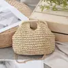 Nova bolsa de concha tecida para mulheres, bolsa transversal, bolsa de mão, bolsa de praia para férias de verão, bolsa de corrente minimalista de nicho