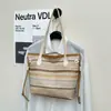 Bolsa tejida de arcoíris popular de verano 2026 nuevo modelo bolsa de playa para vacaciones bolsa de trabajo bolsa de playa de paja para ocio al aire libre